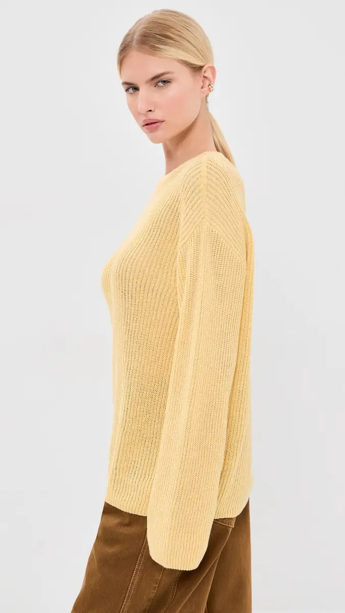 Another Tomorrow Draped Crew Knit Sweater | Thumbnail 4 Another Tomorrow Draped Crew Knit Sweater | Thumbnail 4