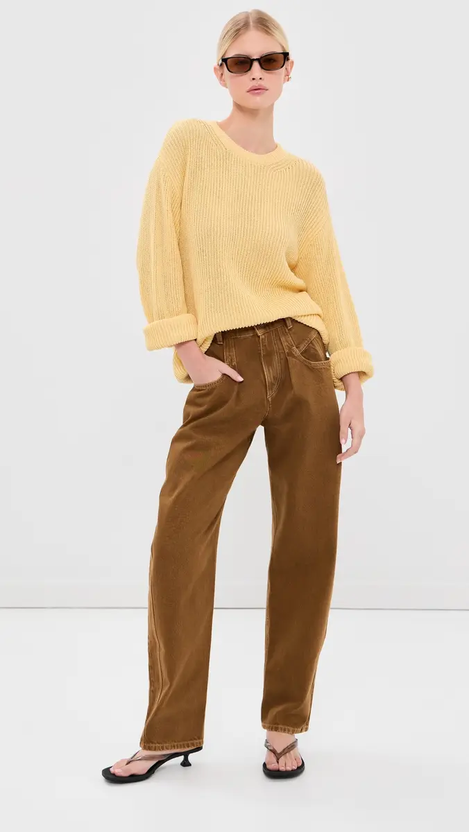 Another Tomorrow Draped Crew Knit Sweater | Thumbnail 5 Another Tomorrow Draped Crew Knit Sweater | Thumbnail 5