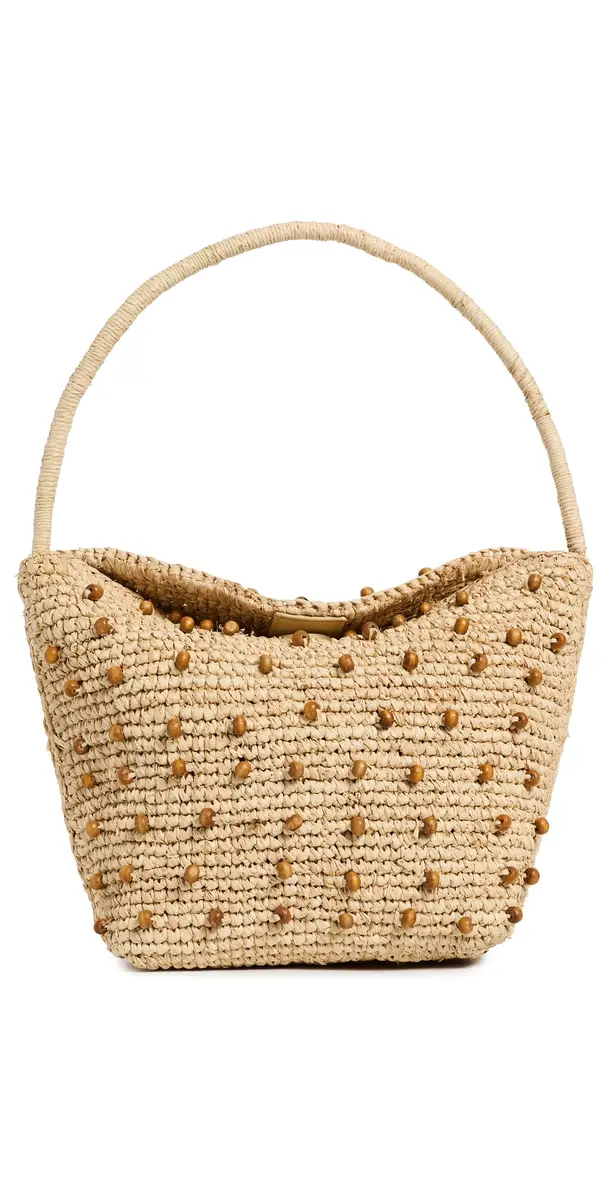 Madewell Raffia Handwoven Beaded Shoulder Bag Natural Beaded Multi One Size | Image 1 Madewell Raffia Handwoven Beaded Shoulder Bag Natural Beaded Multi One Size | Image 1