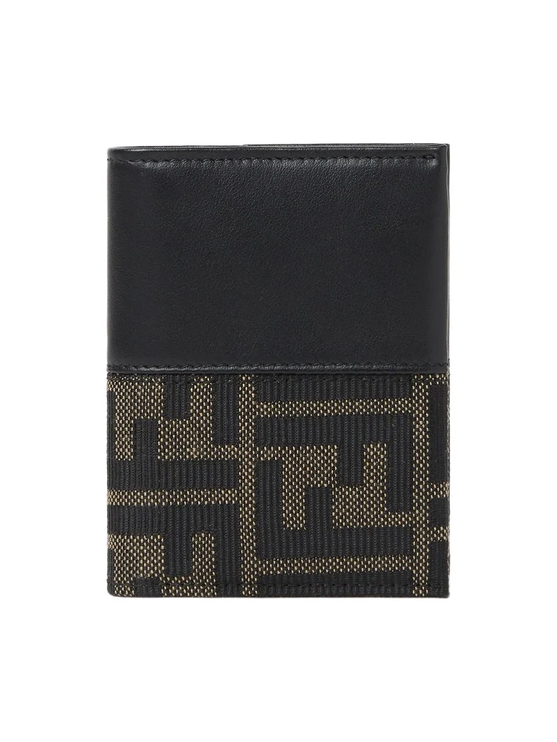 Fendi FF Zucca Jacquard and Leather Card Holder
