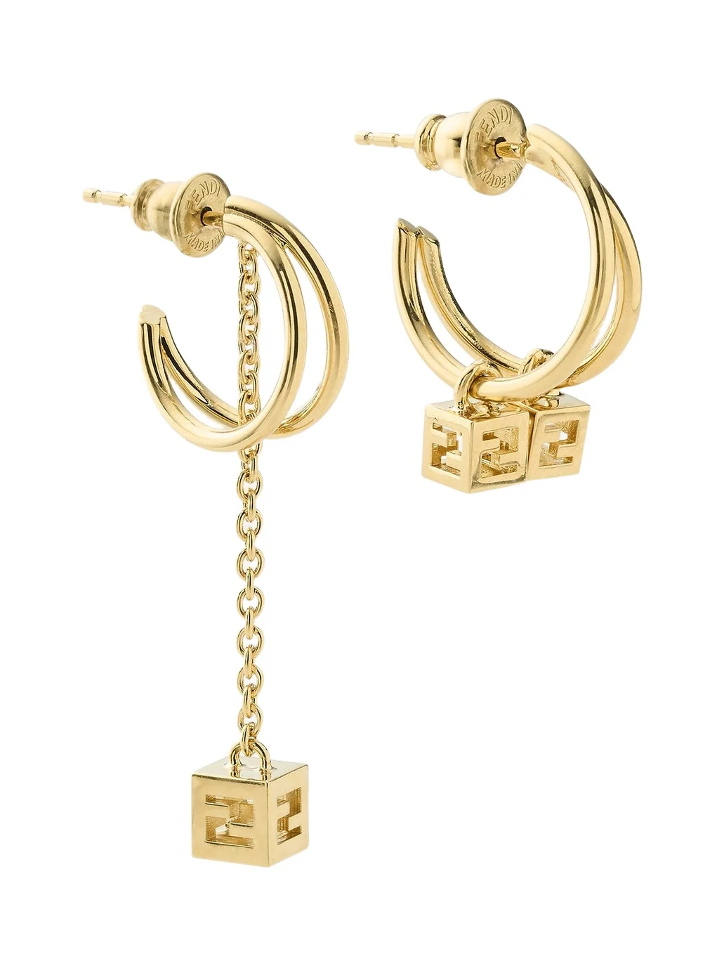Fendi Faces Asymmetric Earrings