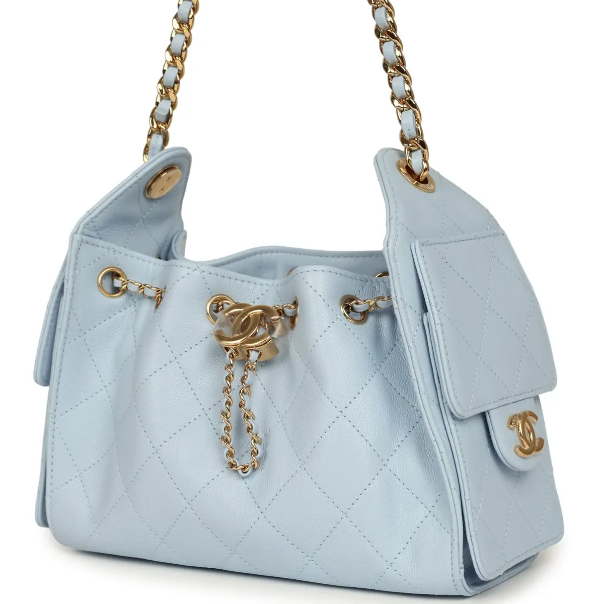 Chanel Chanel Mini 25 Hobo Bag Light Blue Caviar Gold Hardware | Thumbnail 5 Chanel Chanel Mini 25 Hobo Bag Light Blue Caviar Gold Hardware | Thumbnail 5