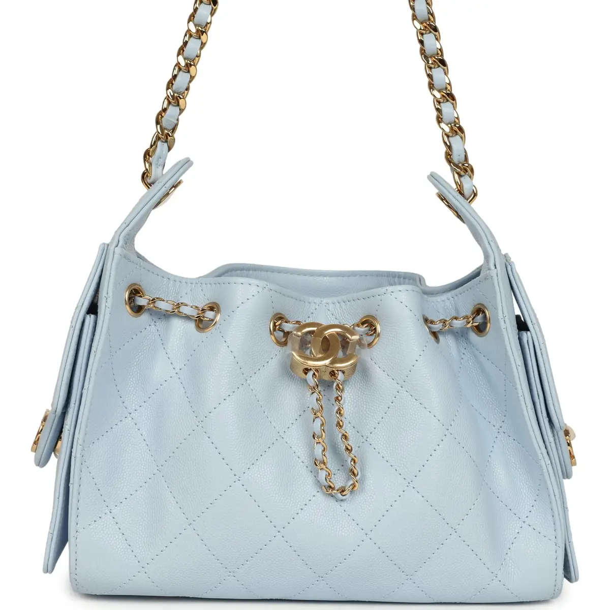 Chanel Chanel Mini 25 Hobo Bag Light Blue Caviar Gold Hardware | Image 1 Chanel Chanel Mini 25 Hobo Bag Light Blue Caviar Gold Hardware | Image 1