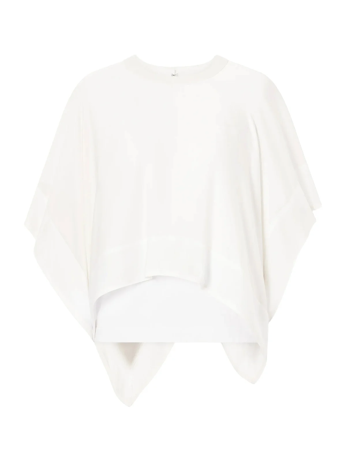 Layered Cotton-trimmed Satin Blouse
