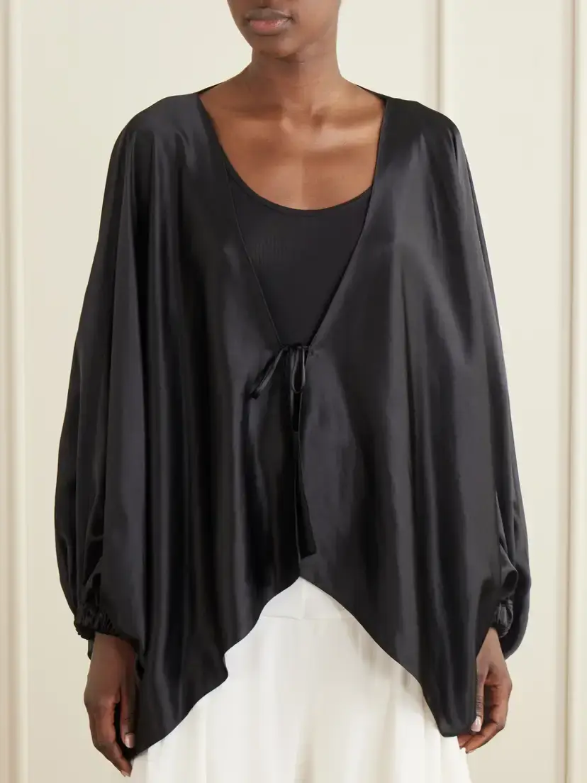 Sharon Wauchob Draped Silk Blouson Jacket | Thumbnail 3 Sharon Wauchob Draped Silk Blouson Jacket | Thumbnail 3