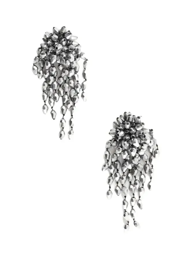 Hanabi Silver-tone Crystal Clip Earrings Hanabi Silver-tone Crystal Clip Earrings