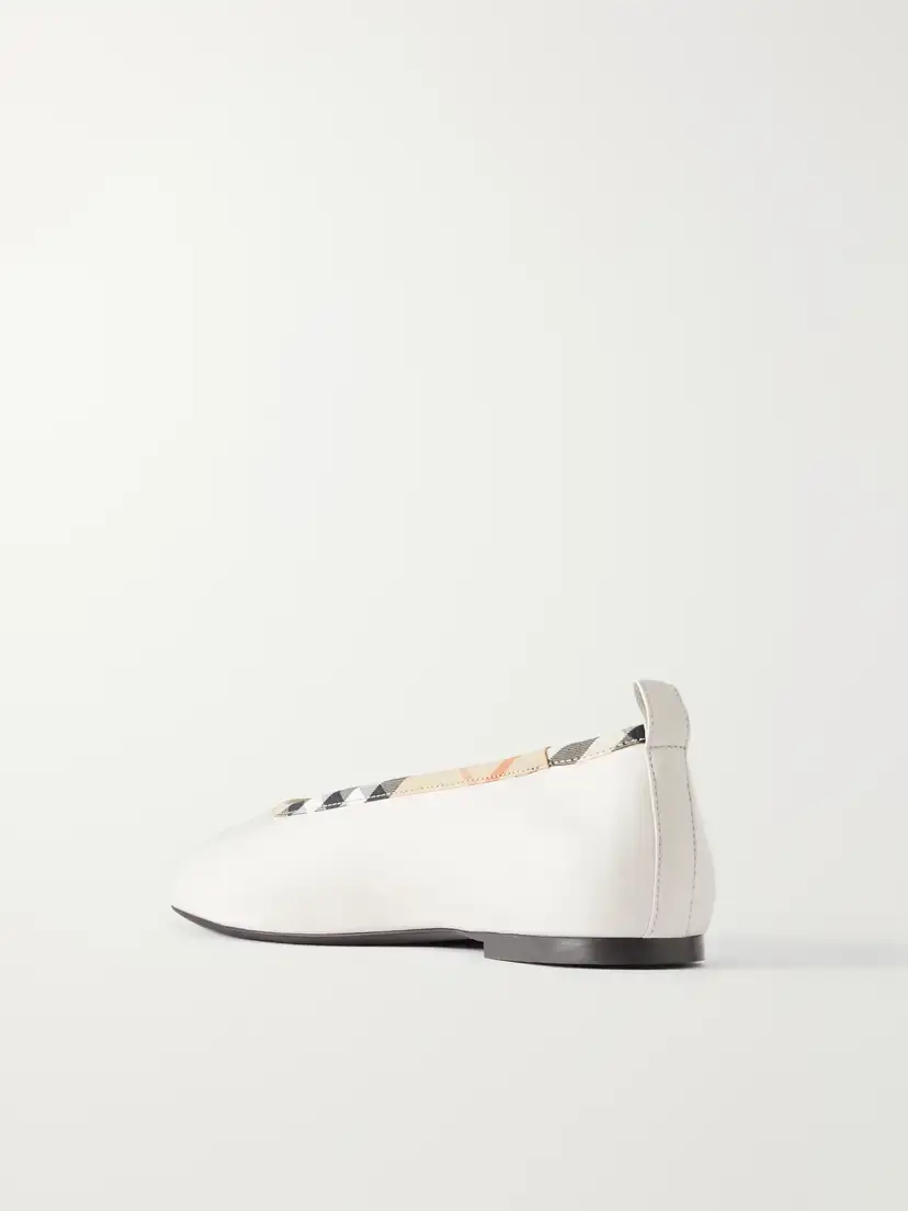 Burberry Robin Check Trim Leather Ballet Flats | Thumbnail 3 Burberry Robin Check Trim Leather Ballet Flats | Thumbnail 3