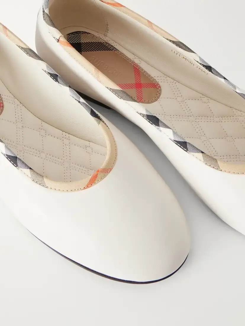 Burberry Robin Check Trim Leather Ballet Flats | Thumbnail 5 Burberry Robin Check Trim Leather Ballet Flats | Thumbnail 5
