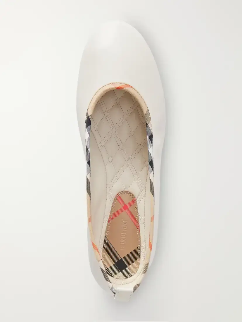 Burberry Robin Check Trim Leather Ballet Flats | Thumbnail 6 Burberry Robin Check Trim Leather Ballet Flats | Thumbnail 6