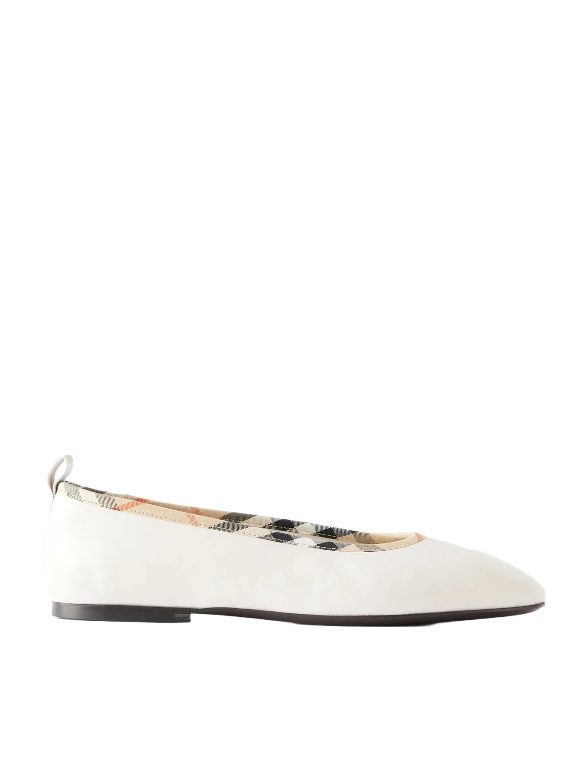Robin Check Trim Leather Ballet Flats Robin Check Trim Leather Ballet Flats