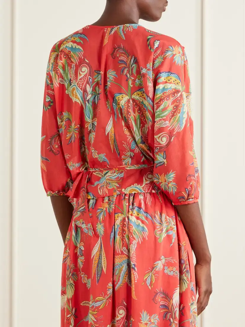 Etro Ruffled Printed Cotton Blouse | Thumbnail 4 Etro Ruffled Printed Cotton Blouse | Thumbnail 4