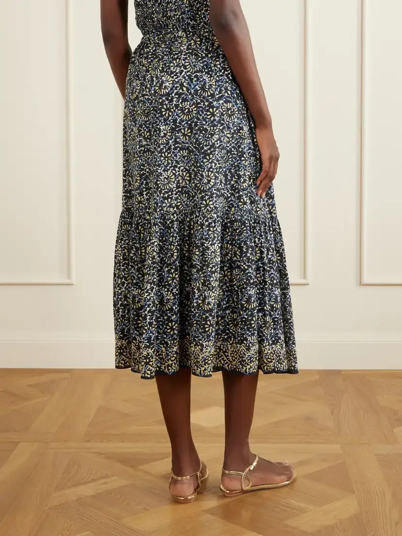 Ulla Johnson Olina Printed Cotton-blend Midi Skirt | Thumbnail 3