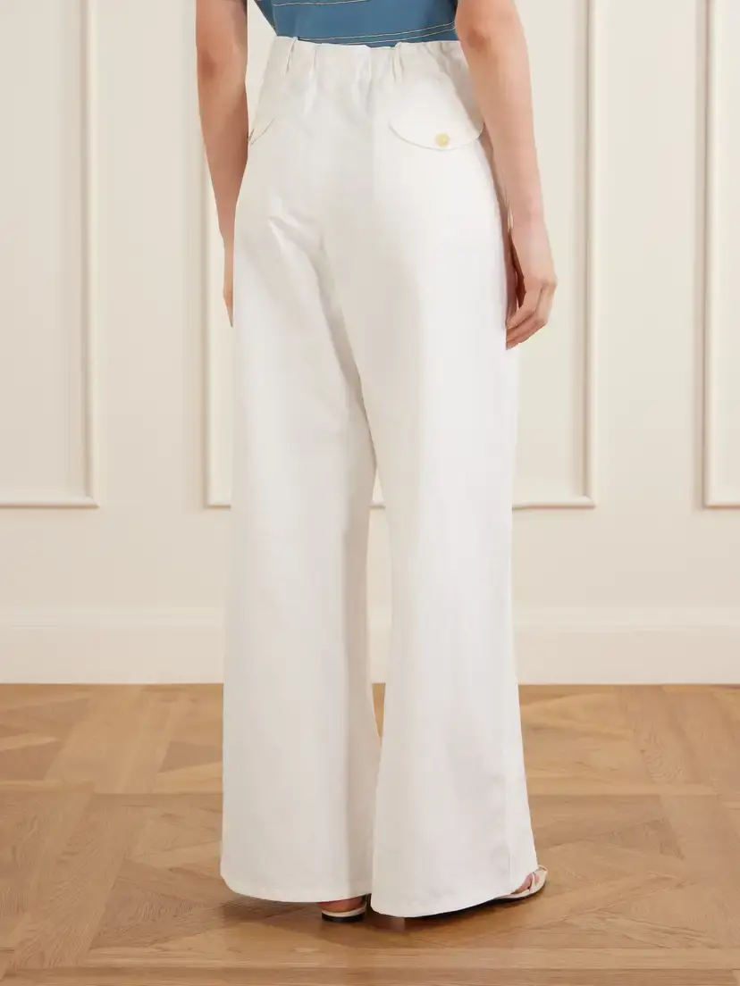 Jil Sander Pleated Cotton-twill Wide-leg Pants | Thumbnail 4 Jil Sander Pleated Cotton-twill Wide-leg Pants | Thumbnail 4
