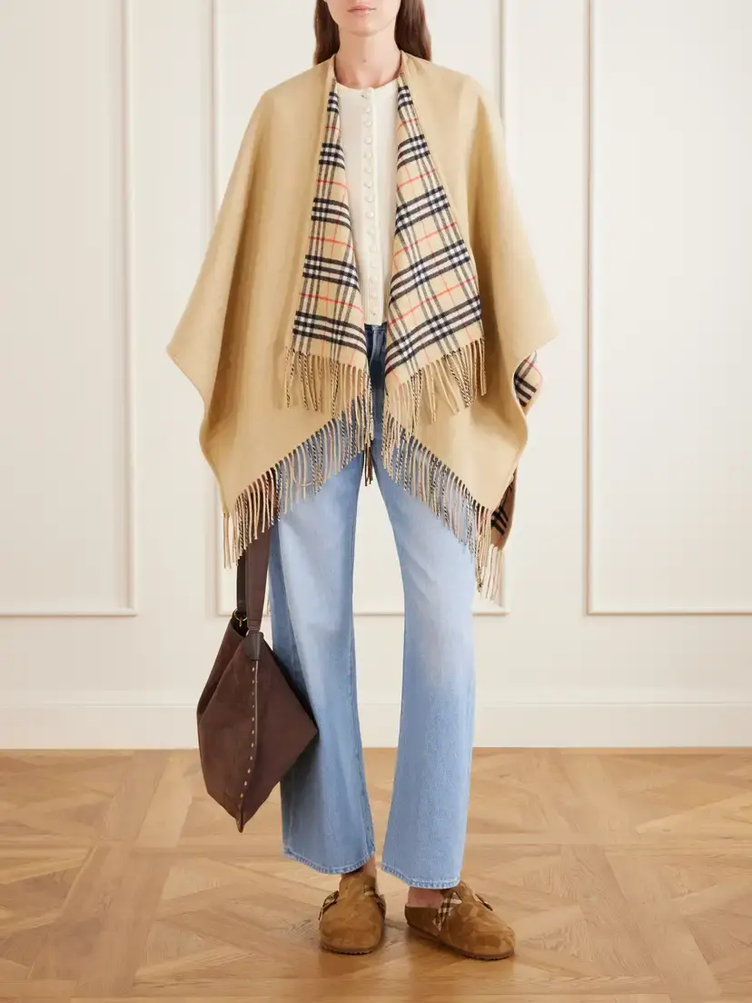 Burberry Fringed Wool Cape | Thumbnail 2 Burberry Fringed Wool Cape | Thumbnail 2