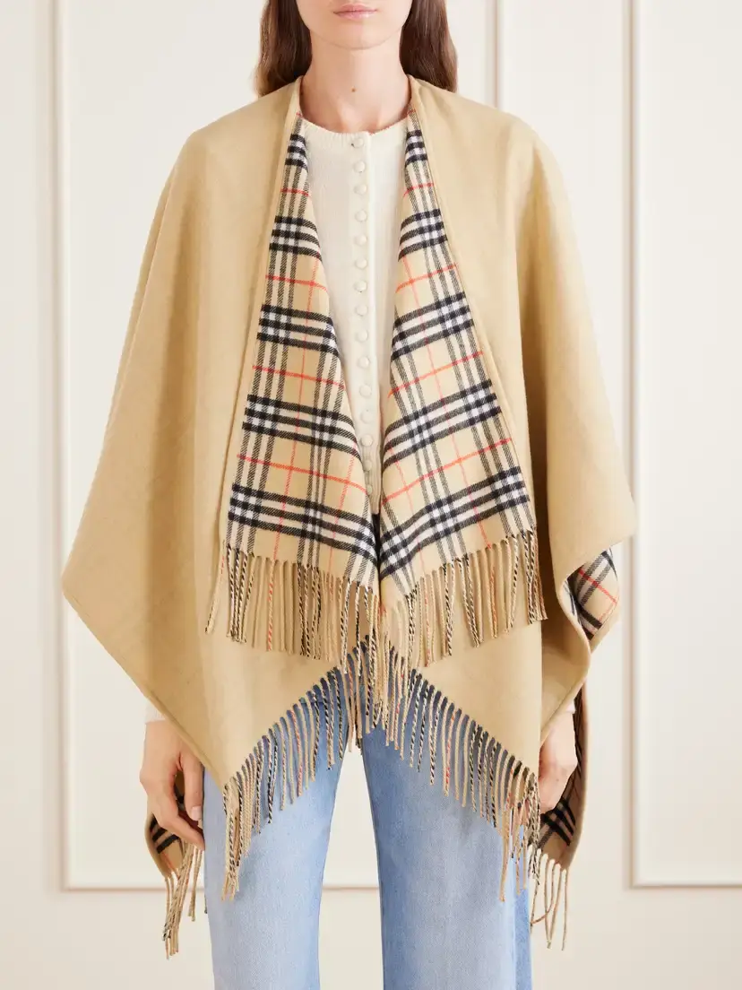 Burberry Fringed Wool Cape | Thumbnail 3 Burberry Fringed Wool Cape | Thumbnail 3