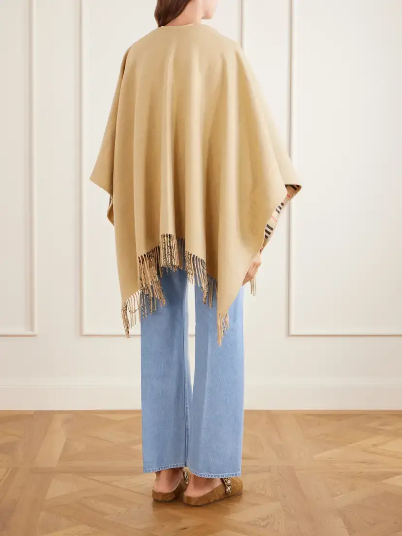 Burberry Fringed Wool Cape | Thumbnail 4 Burberry Fringed Wool Cape | Thumbnail 4