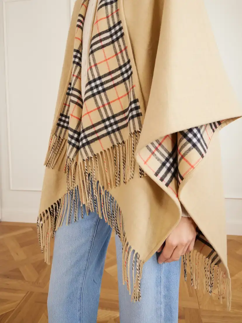 Burberry Fringed Wool Cape | Thumbnail 5 Burberry Fringed Wool Cape | Thumbnail 5