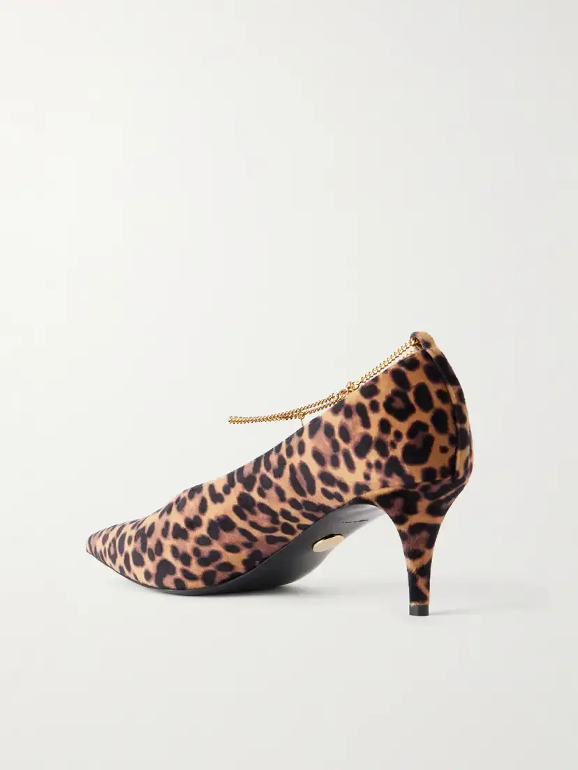 Stella McCartney Embellished Leopard-print Velvet Pumps | Thumbnail 3 Stella McCartney Embellished Leopard-print Velvet Pumps | Thumbnail 3