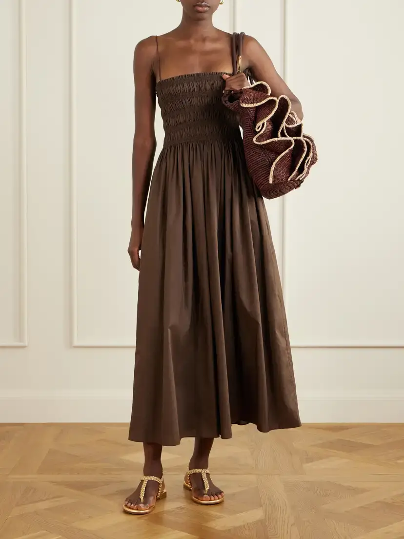 Zimmermann Goldentime Ruffled Leather-trimmed Raffia Medium Tote | Thumbnail 2 Zimmermann Goldentime Ruffled Leather-trimmed Raffia Medium Tote | Thumbnail 2
