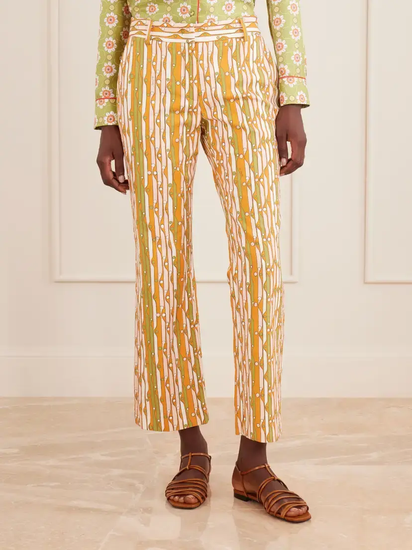 La DoubleJ Printed Stretch-cotton Mid-rise Flared Pants | Thumbnail 3 La DoubleJ Printed Stretch-cotton Mid-rise Flared Pants | Thumbnail 3