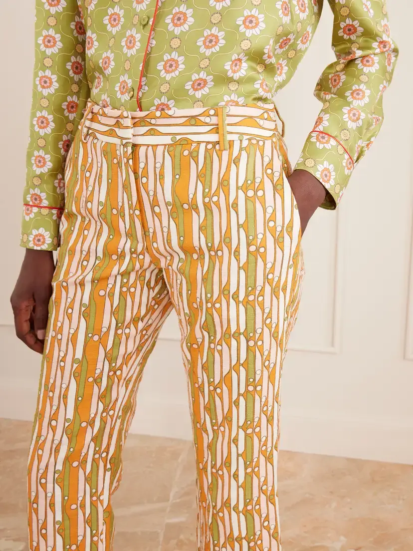 La DoubleJ Printed Stretch-cotton Mid-rise Flared Pants | Thumbnail 5 La DoubleJ Printed Stretch-cotton Mid-rise Flared Pants | Thumbnail 5
