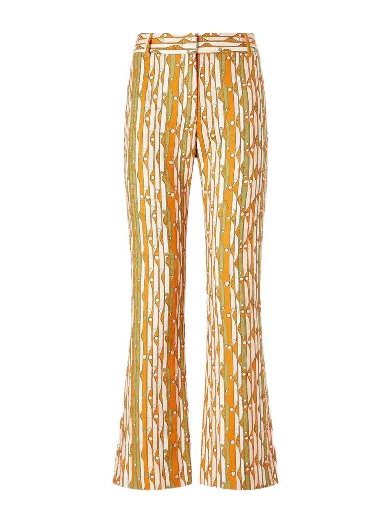 La DoubleJ Printed Stretch-cotton Mid-rise Flared Pants | Image 1 La DoubleJ Printed Stretch-cotton Mid-rise Flared Pants | Image 1