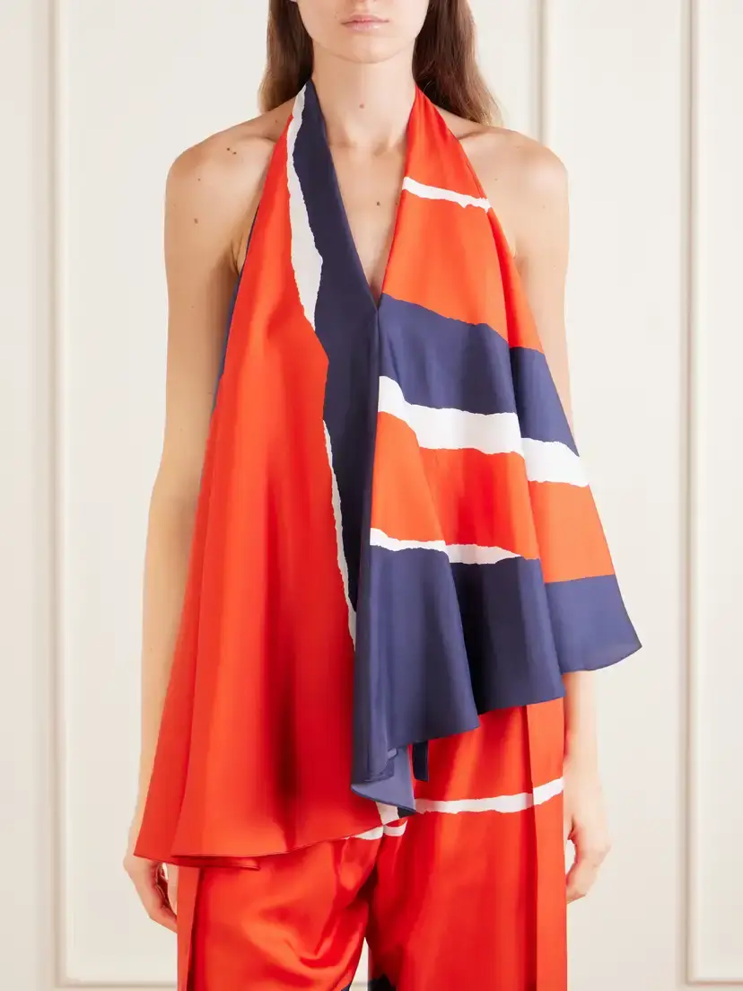 Loewe Asymmetric Printed Silk-twill Blouse | Thumbnail 3 Loewe Asymmetric Printed Silk-twill Blouse | Thumbnail 3