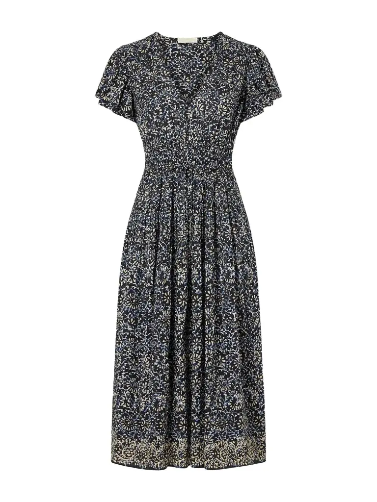 Ulla Johnson Lyria Gathered Printed Cotton-blend Midi Dress | Image 1 Ulla Johnson Lyria Gathered Printed Cotton-blend Midi Dress | Image 1