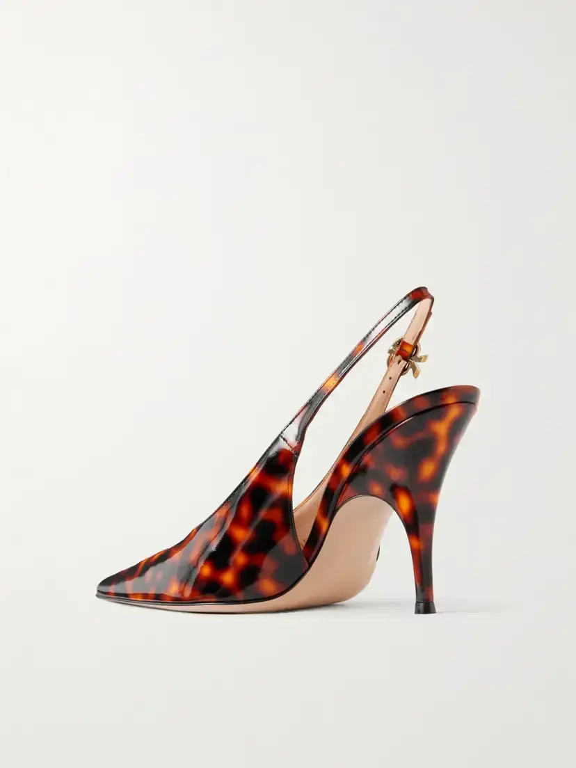 Gianvito Rossi Sofia Sling 95 Animal-printed Patent-leather Pumps | Thumbnail 3 Gianvito Rossi Sofia Sling 95 Animal-printed Patent-leather Pumps | Thumbnail 3