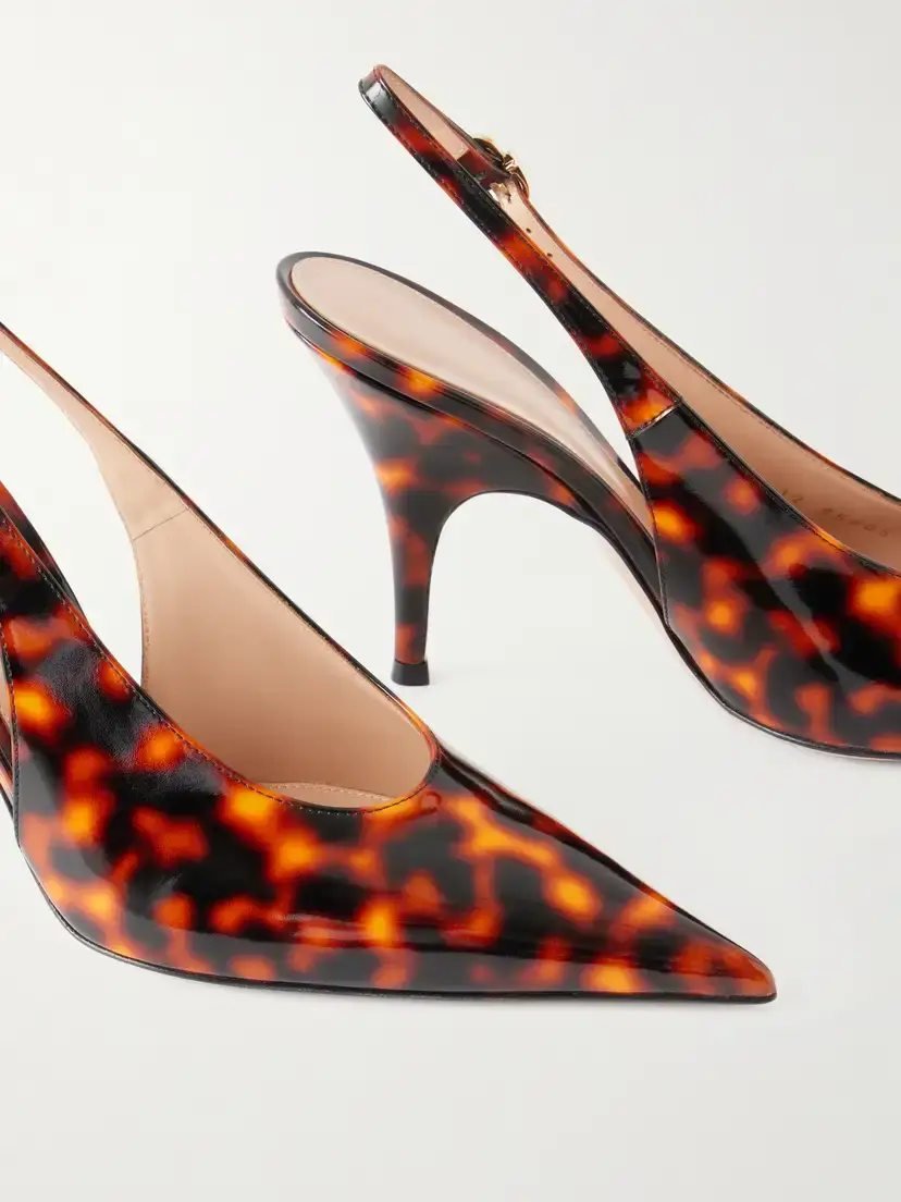 Gianvito Rossi Sofia Sling 95 Animal-printed Patent-leather Pumps | Thumbnail 5 Gianvito Rossi Sofia Sling 95 Animal-printed Patent-leather Pumps | Thumbnail 5
