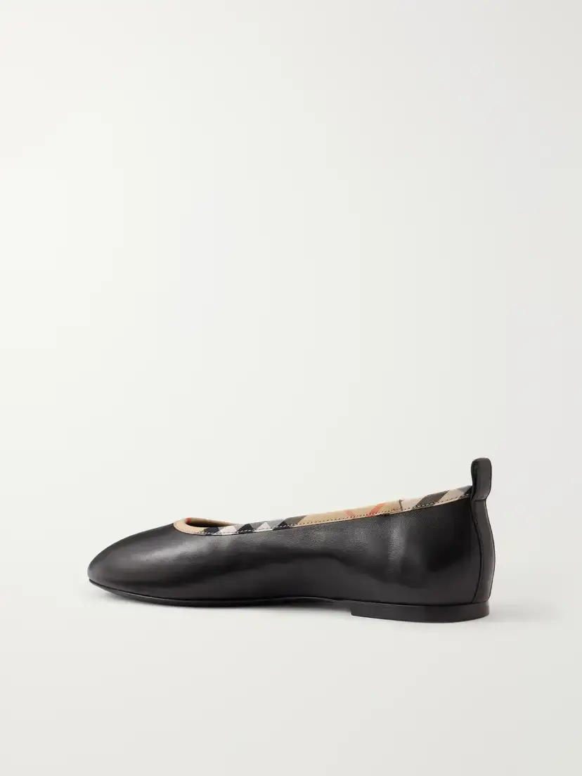 Burberry Robin Check Trim Leather Ballet Flats | Thumbnail 3 Burberry Robin Check Trim Leather Ballet Flats | Thumbnail 3