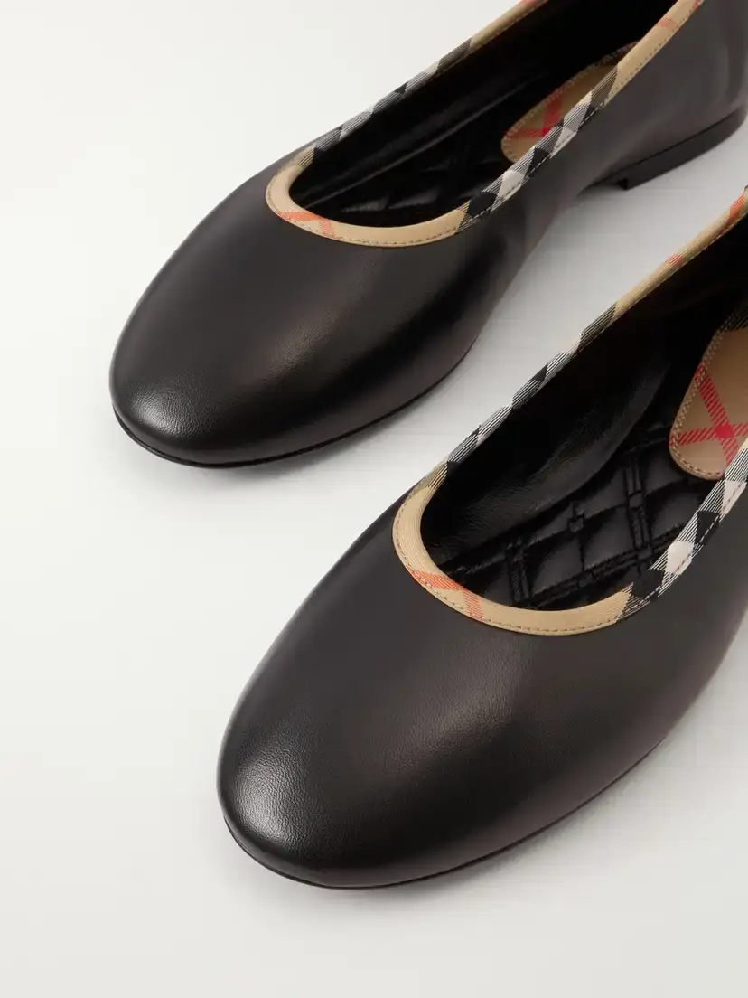 Burberry Robin Check Trim Leather Ballet Flats | Thumbnail 5 Burberry Robin Check Trim Leather Ballet Flats | Thumbnail 5
