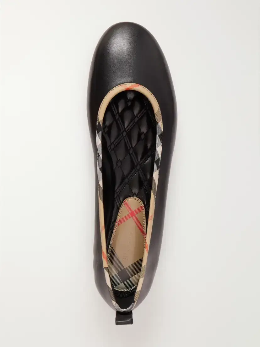 Burberry Robin Check Trim Leather Ballet Flats | Thumbnail 6 Burberry Robin Check Trim Leather Ballet Flats | Thumbnail 6