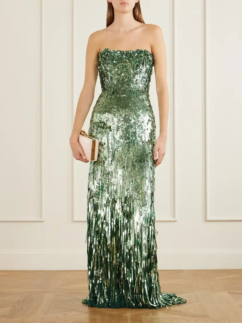 Jenny Packham Kimi Frayed Sequined Tulle Gown | Thumbnail 2 Jenny Packham Kimi Frayed Sequined Tulle Gown | Thumbnail 2