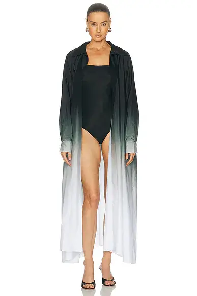 Norma Kamali Super Oversized Midcalf Shirt Dress | Thumbnail 2