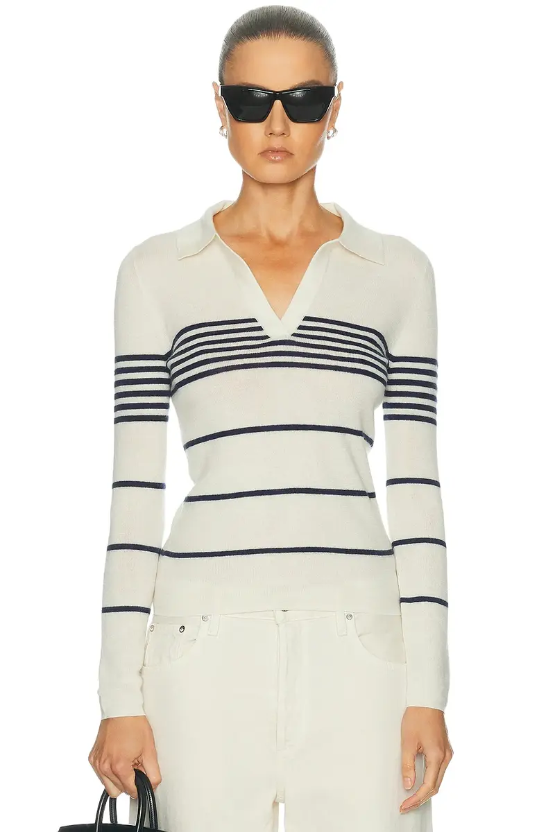 Lucille Multi Stripe Polo Sweater