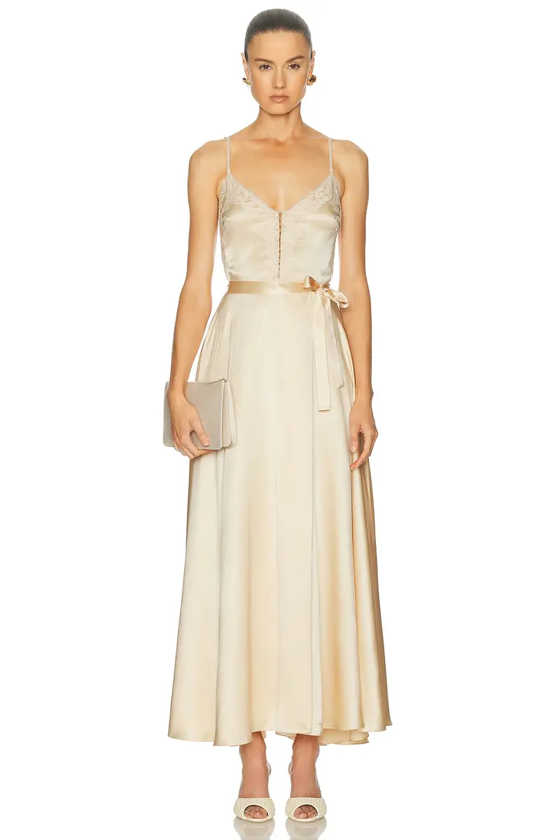 Mirror Palais Lace Silk Midi Dress | Thumbnail 5