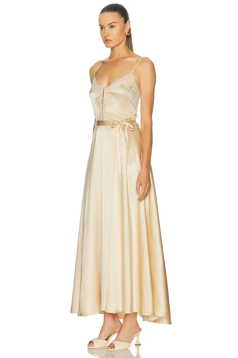 Mirror Palais Lace Silk Midi Dress | Thumbnail 6