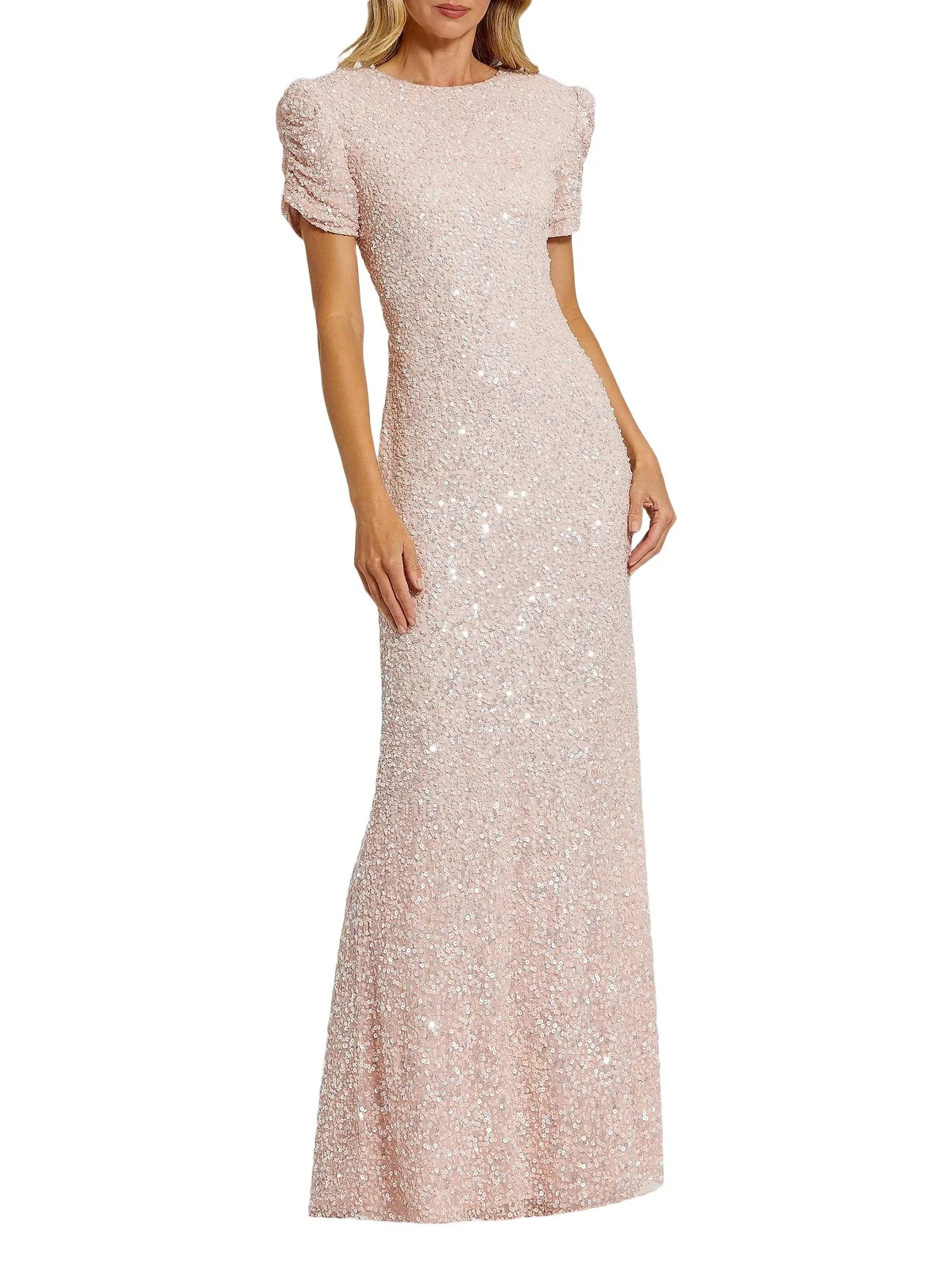 Women's Beaded Short-Sleeve Gown