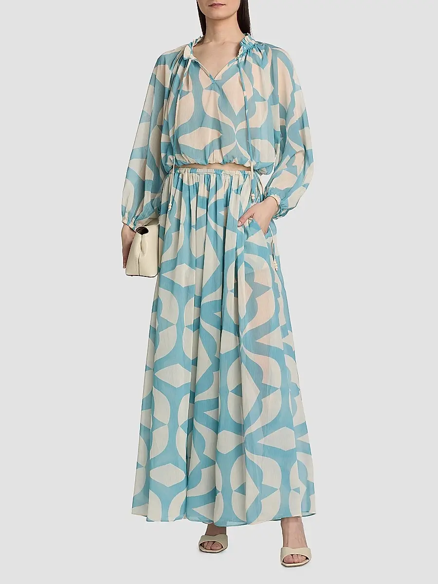Misa Los Angeles Women's Nila Printed A-Line Maxi Skirt | Thumbnail 2