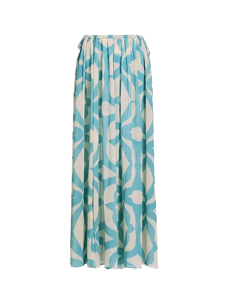 MISA Los Angeles Women's Nila Printed A-Line Maxi Skirt - Mosaic Sky | Image 1 MISA Los Angeles Women's Nila Printed A-Line Maxi Skirt - Mosaic Sky | Image 1