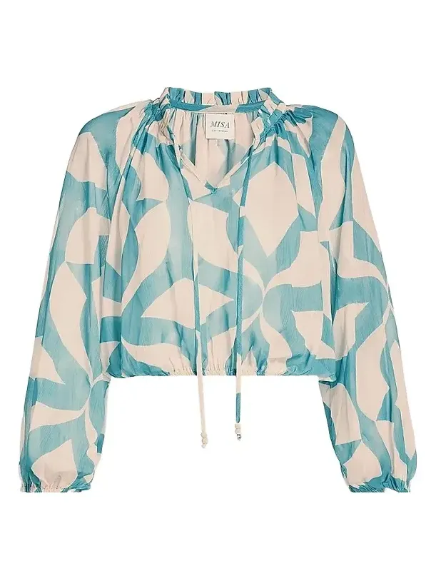Women's Alene Printed Bubble-Hem Top