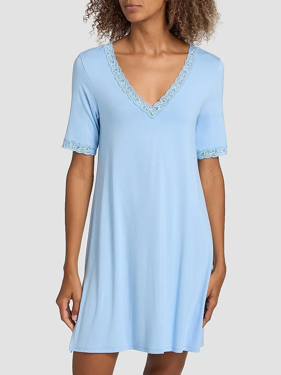 Natori Women's Feathers Essentials Lace-Trim A-line Minidress | Thumbnail 3 Natori Women's Feathers Essentials Lace-Trim A-line Minidress | Thumbnail 3