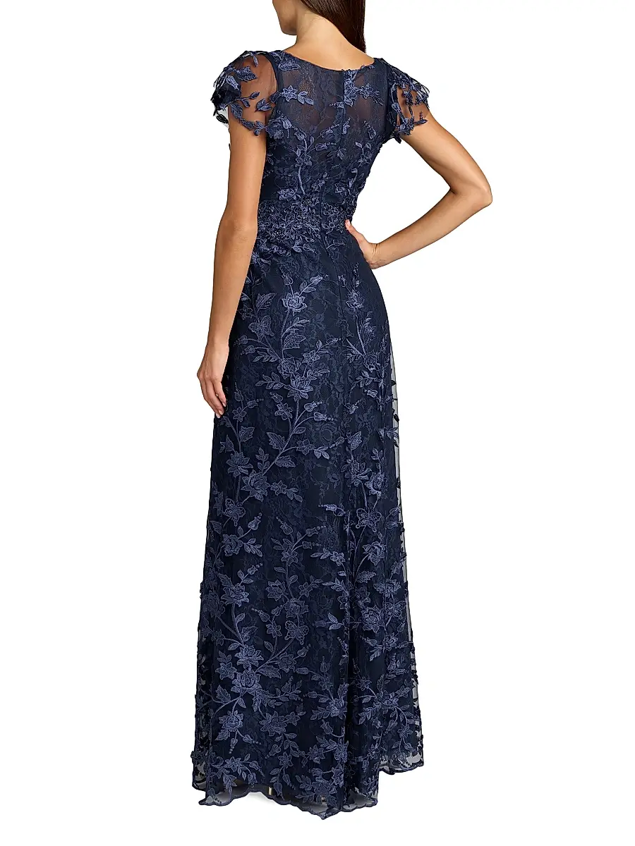 Mac Duggal Women's Floral Appliqué Tulle Gown | Thumbnail 2
