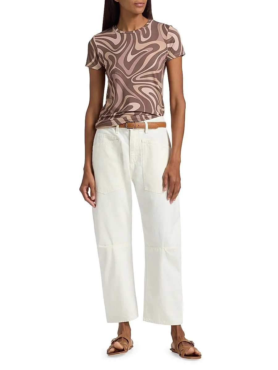 L'Agence Women's Ressi Sepia Swirl T-Shirt | Thumbnail 2 L'Agence Women's Ressi Sepia Swirl T-Shirt | Thumbnail 2