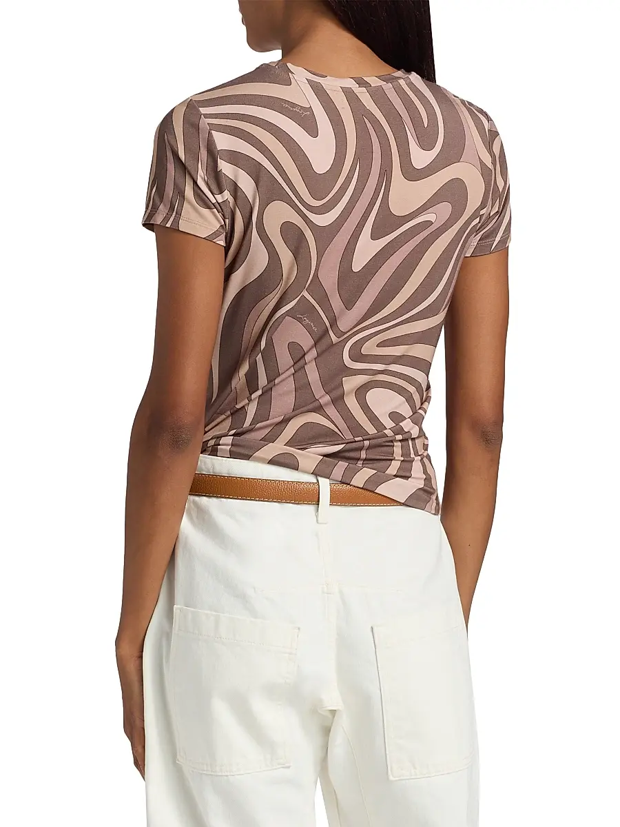 L'Agence Women's Ressi Sepia Swirl T-Shirt | Thumbnail 5 L'Agence Women's Ressi Sepia Swirl T-Shirt | Thumbnail 5