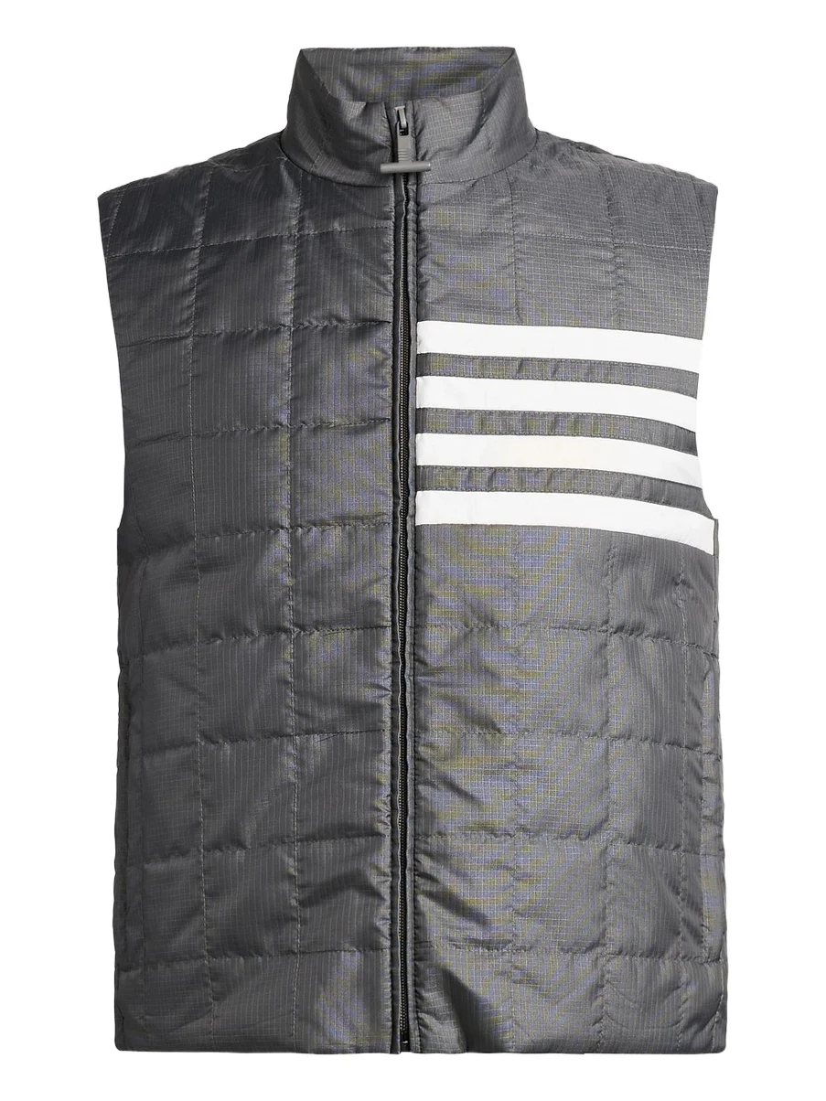 Thom Browne Men's 4-Bar Shiny Ripstop Liner Vest