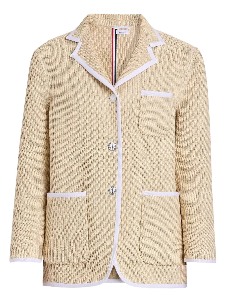 Thom Browne Women's Straw Piping Soft Shoulder Sport Coat