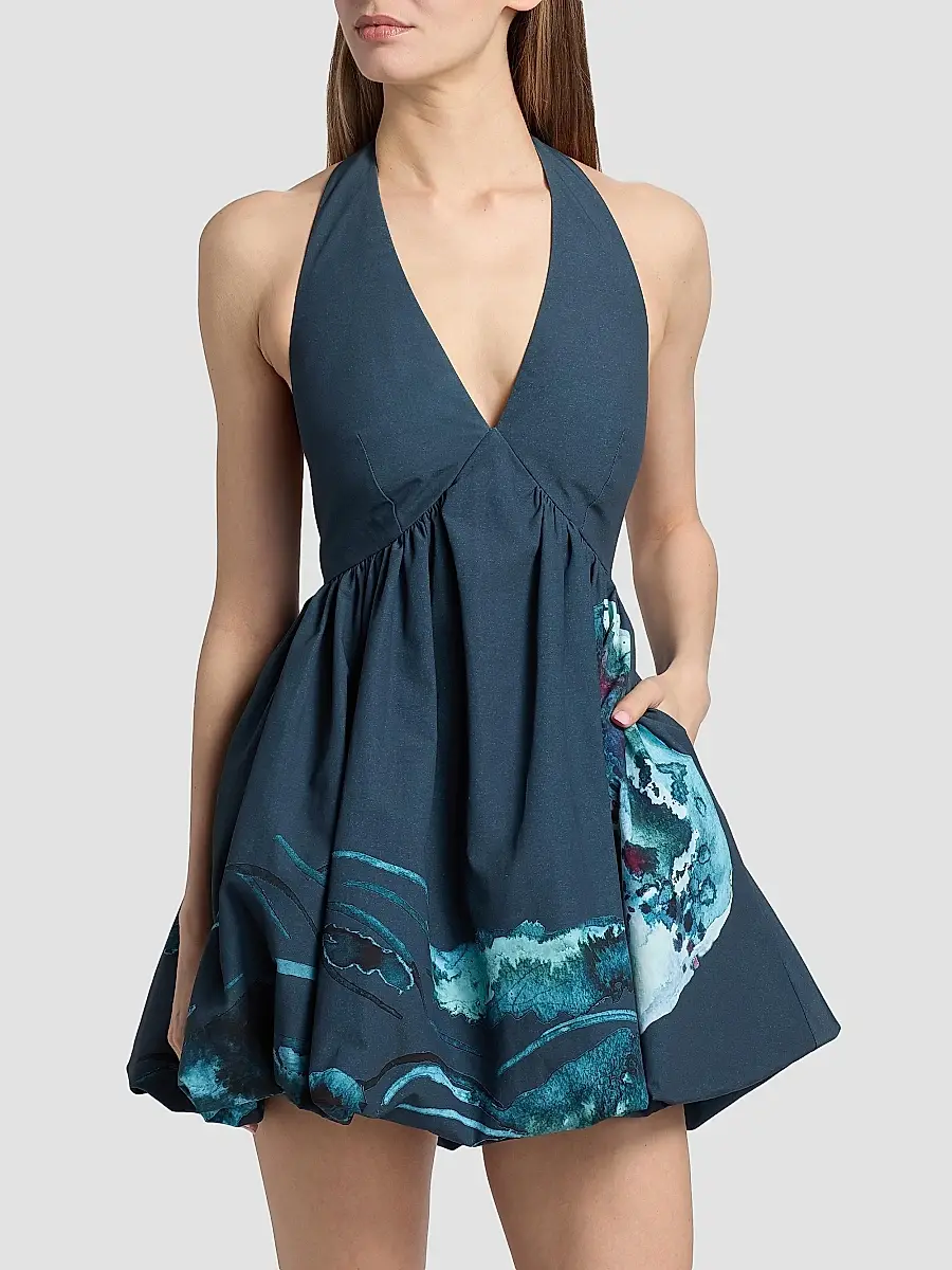Amur Women's Renesmee Printed Halterneck Mini Dress | Thumbnail 3 Amur Women's Renesmee Printed Halterneck Mini Dress | Thumbnail 3