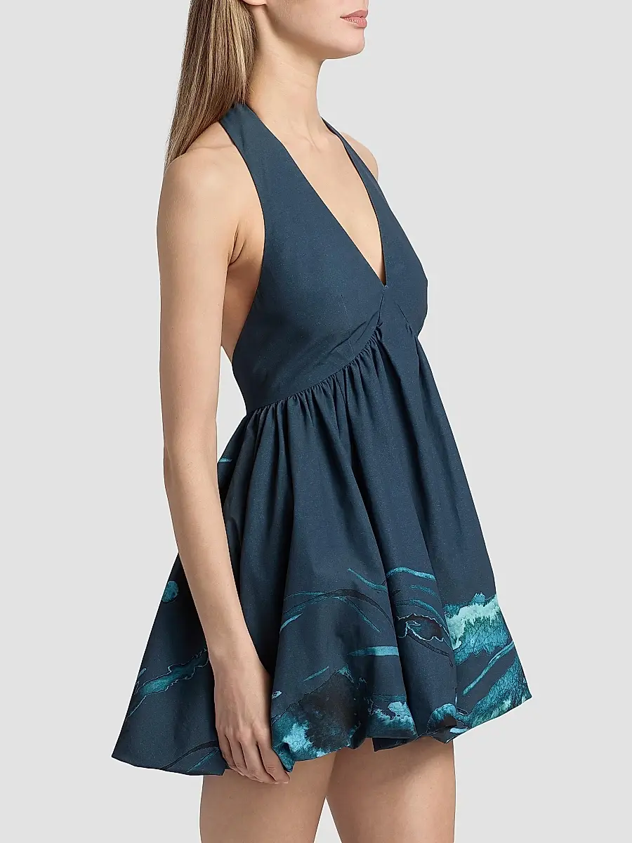 Amur Women's Renesmee Printed Halterneck Mini Dress | Thumbnail 4 Amur Women's Renesmee Printed Halterneck Mini Dress | Thumbnail 4